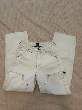 BDG White Carpenter Jeans with Contrast Stitching